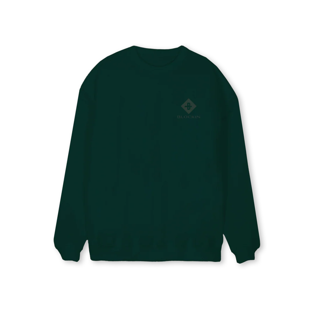 BLOCKIN GREENSWEATER Wild Green Regular Crewneck Sweater.