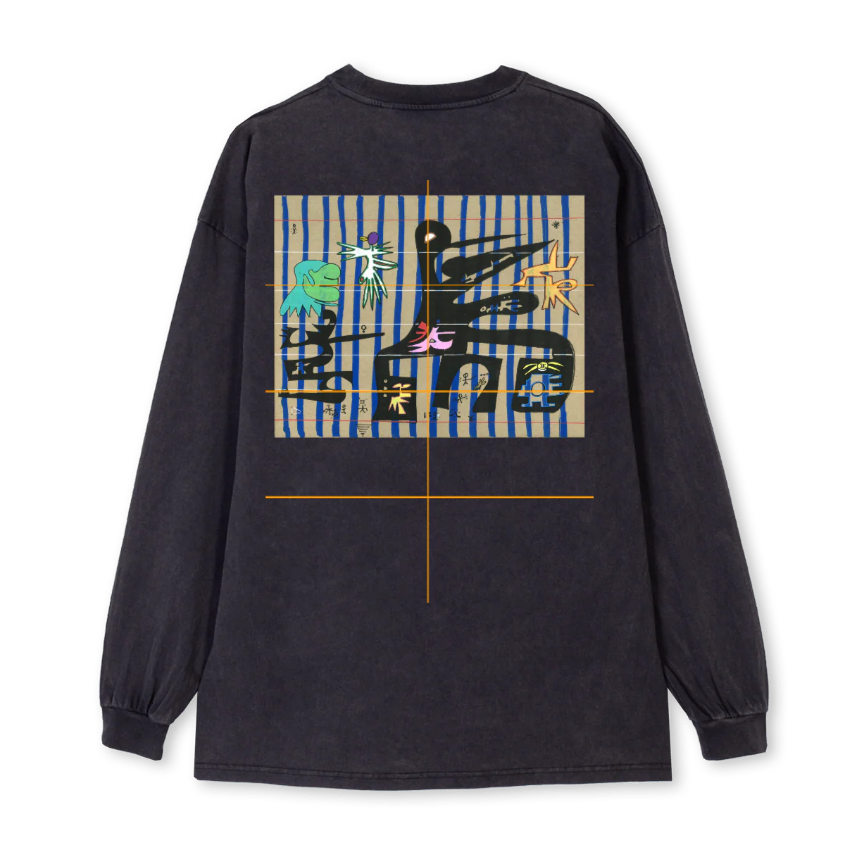 BLU MAYAN Vintage Black Oversized LS Tee. - Image 2