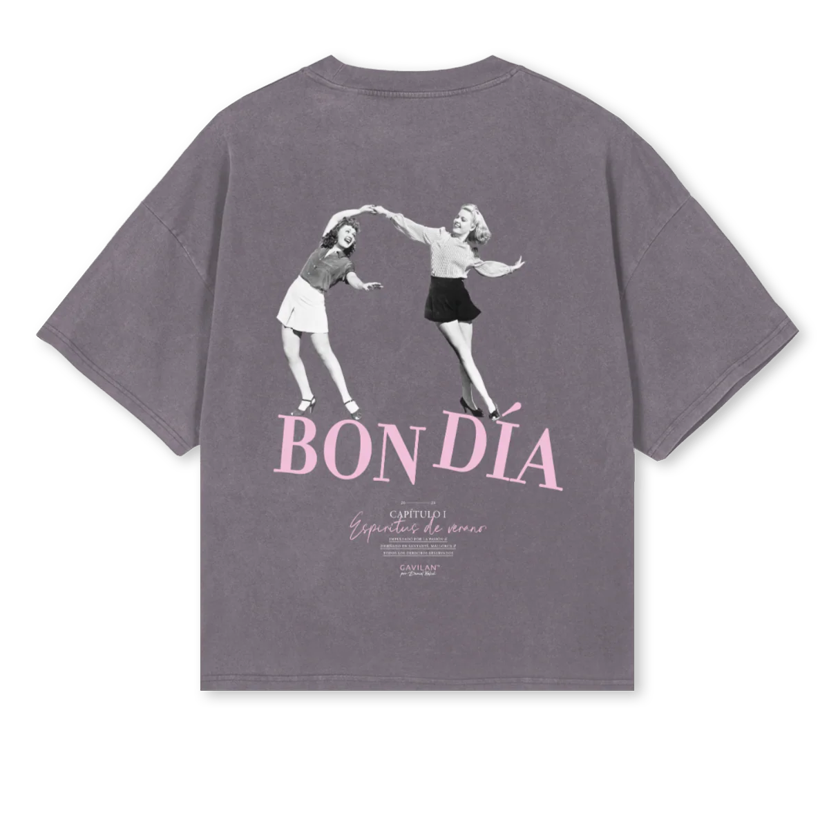 BON DIA Pigment Grey Oversized Boxy Tee. - Image 2