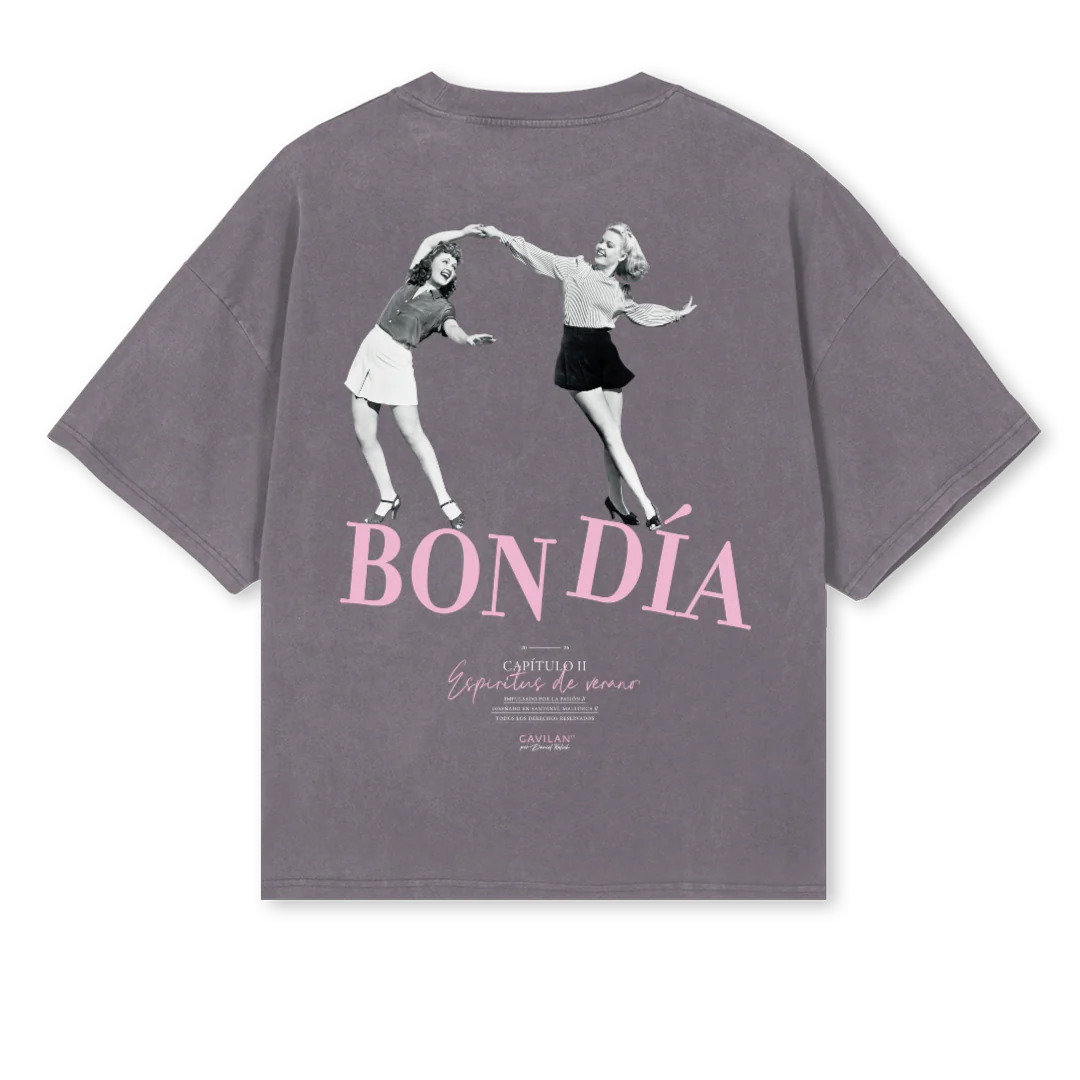 BONDIA  Pigment Grey Oversized Boxy Tee. - Image 2