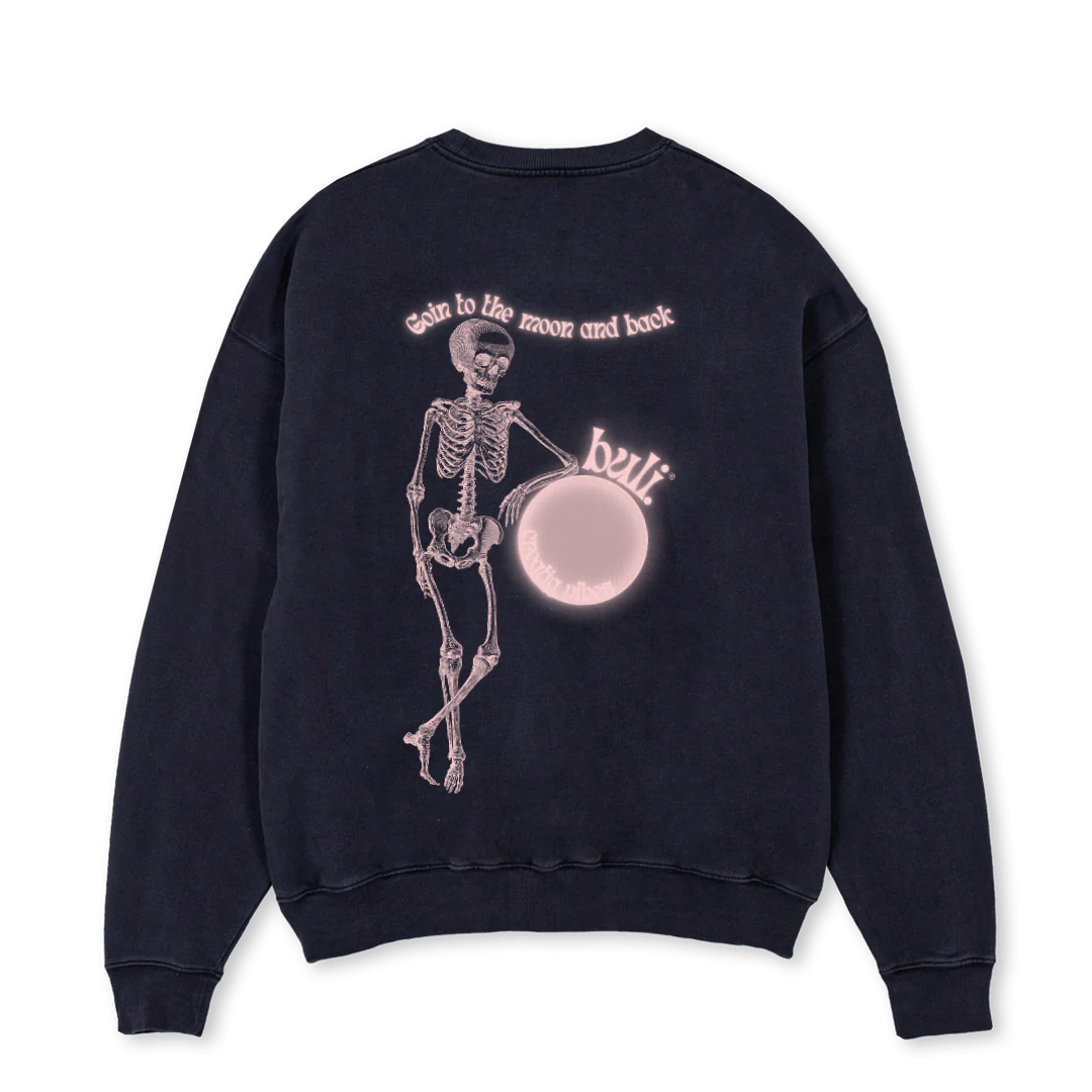 BONES SWETARI Vintage Black Oversized Crewneck Sweater. - Image 2