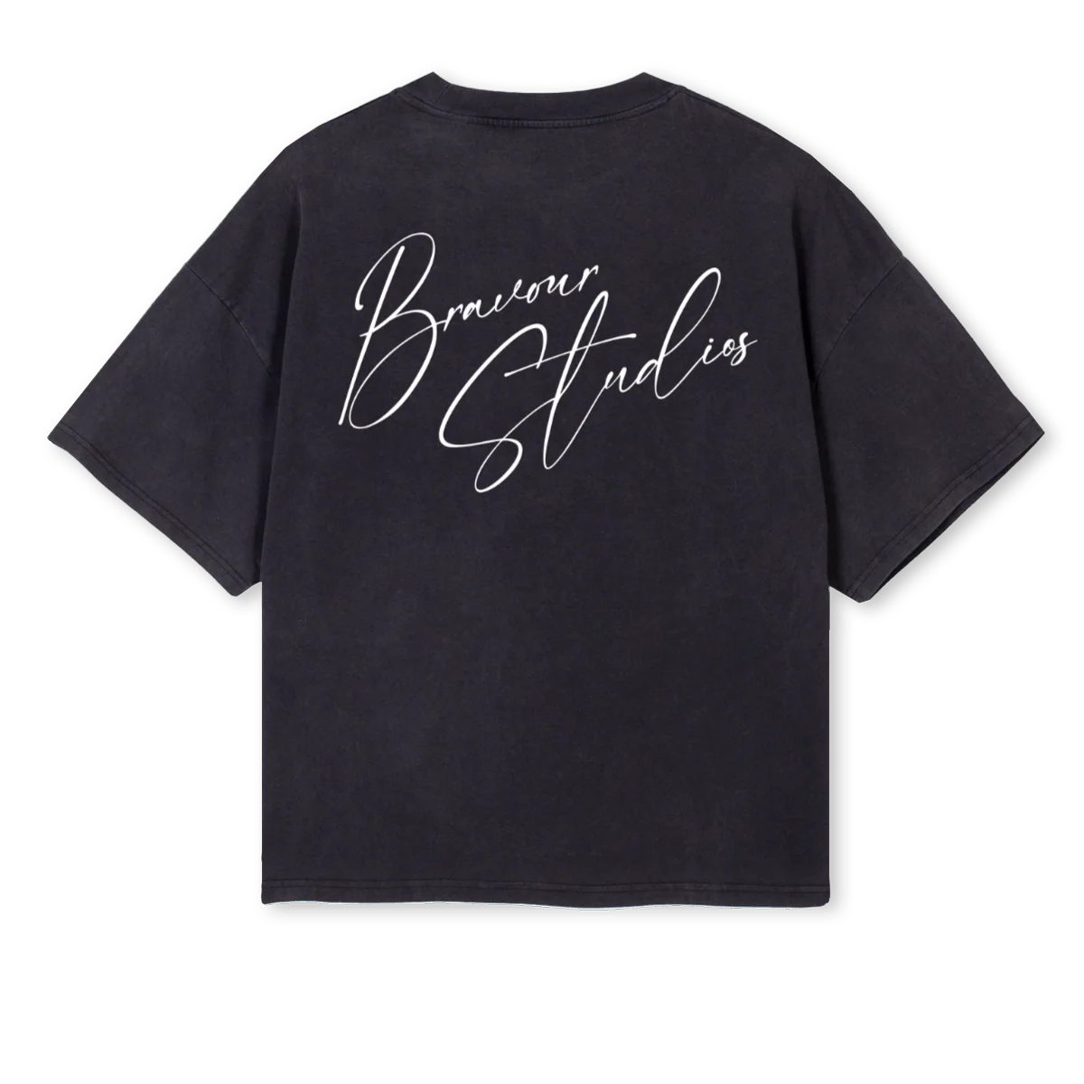 BRAVOURSIGNATURE Vintage Black Oversized Boxy Tee. - Image 2