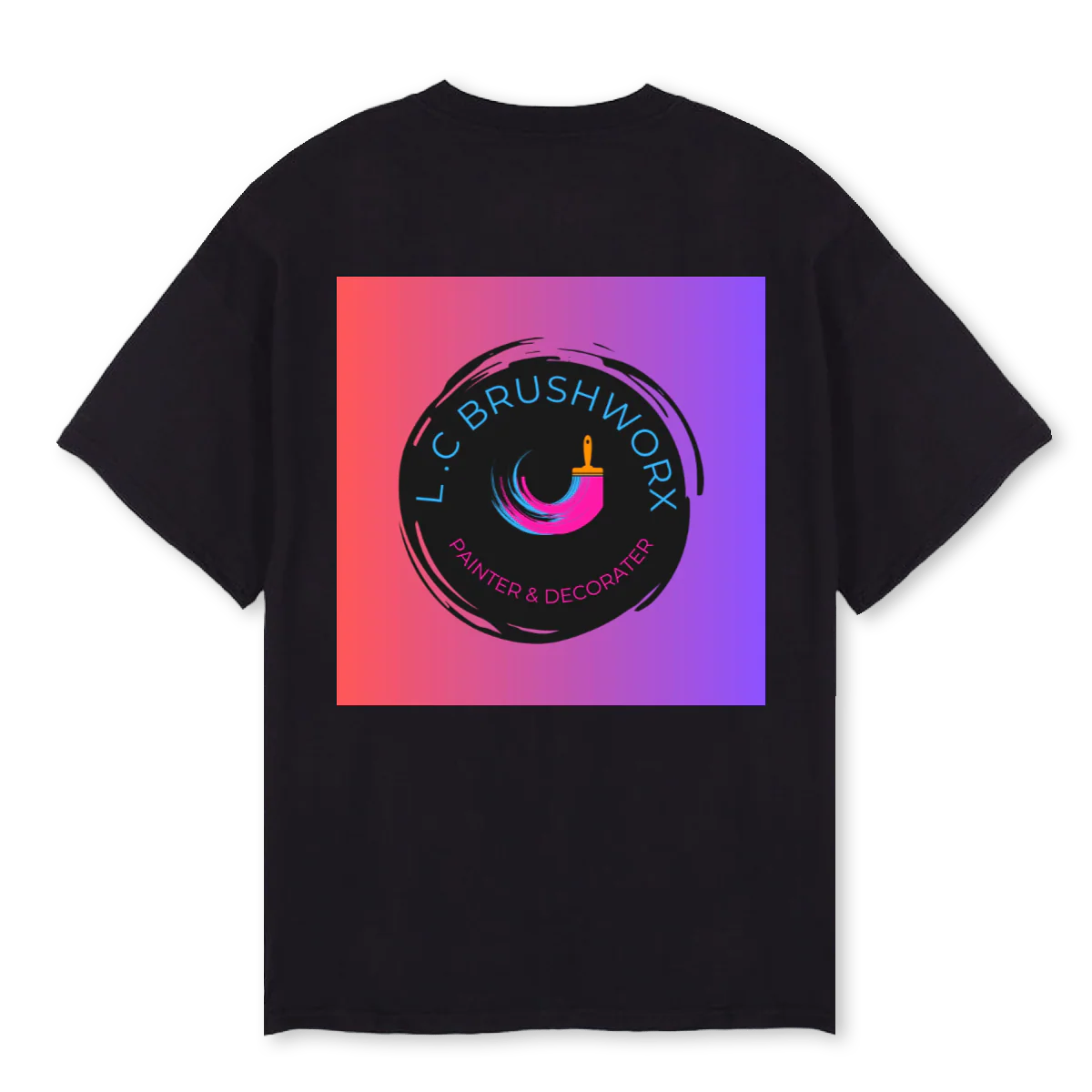 BRUSHWORK Black Oversized Tee. - Image 2