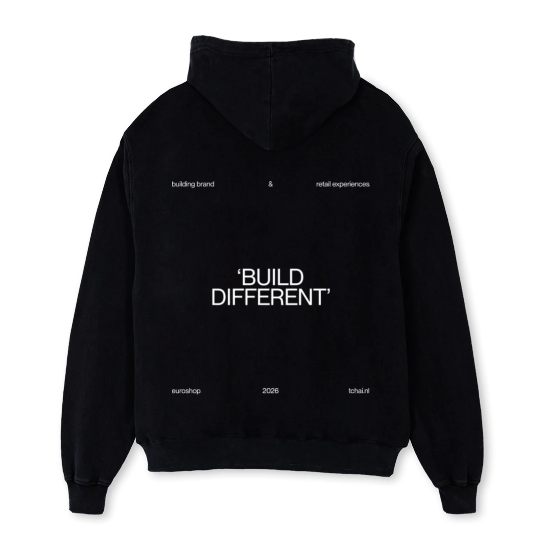 BUILD DIFFHOODIE Black Oversized Zipped Hoodie. - Image 2