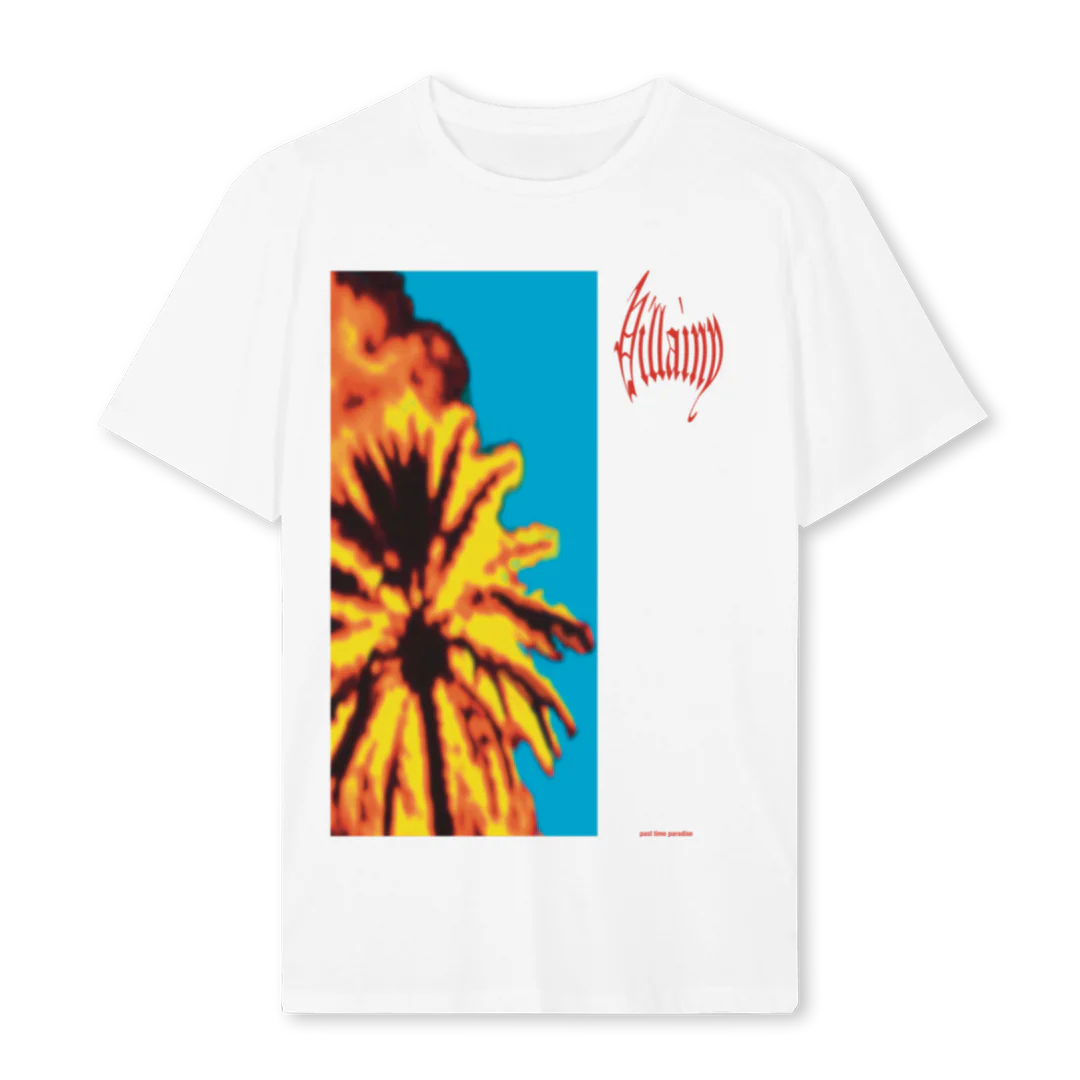 BURNING PALMEN  White Regular Tee.