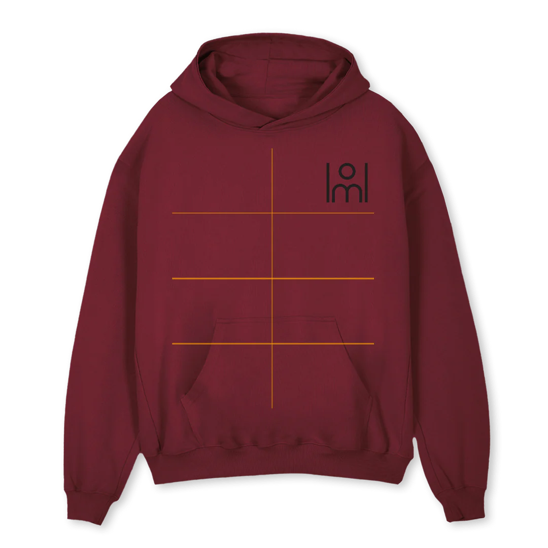 BUZOVINOLU Burgundy Oversized Hoodie.