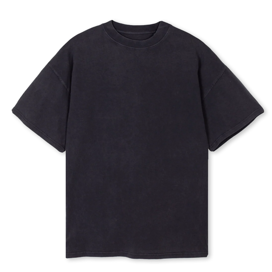 CAFE VINS Vintage Black Oversized Tee.