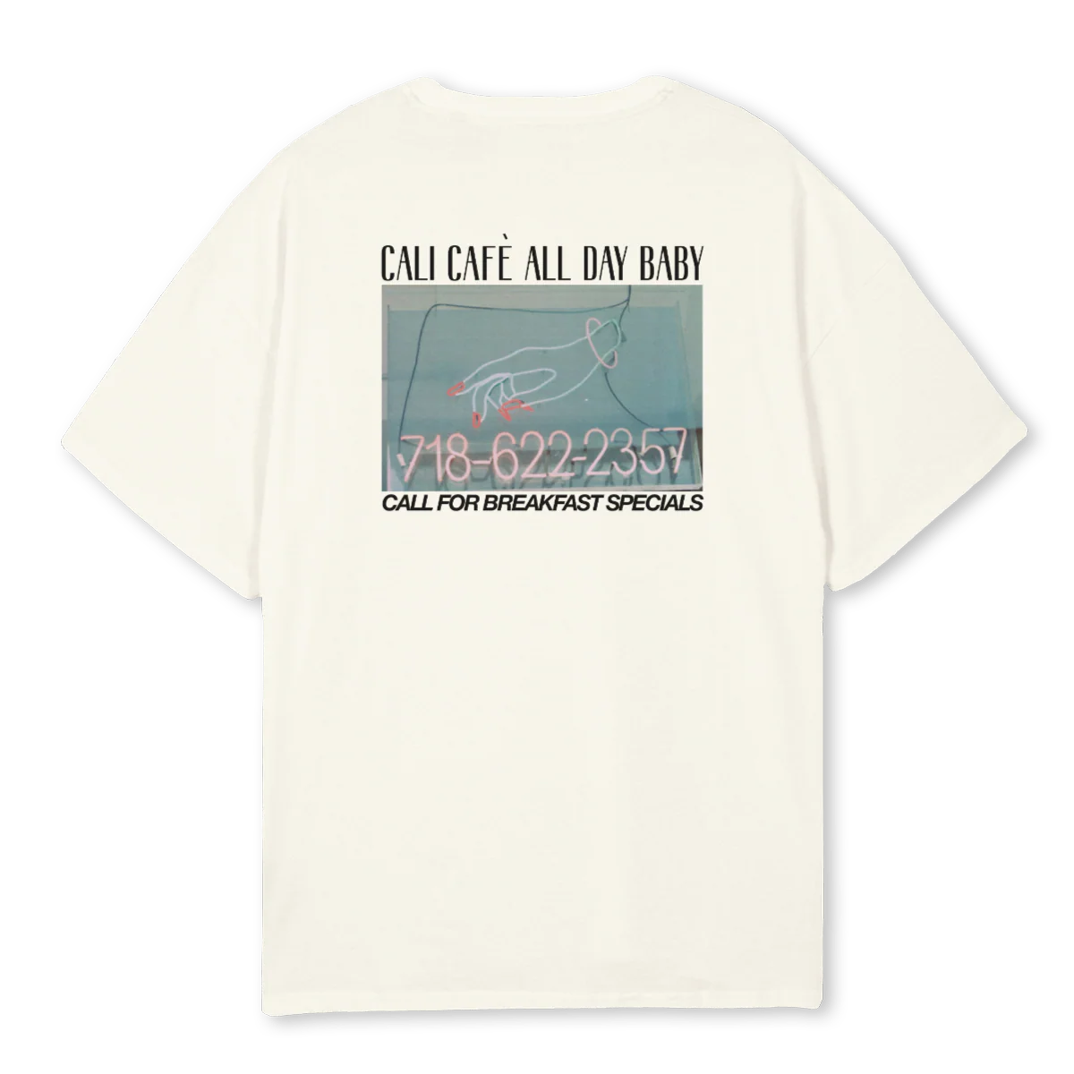 CALICAFEWHITE Cream Oversized Tee. - Image 2