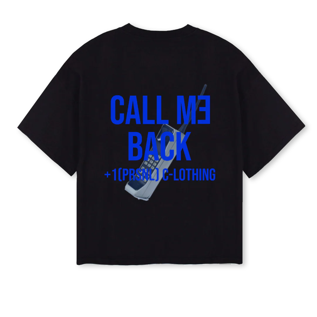 CALLMEBACKPRSNL Black Oversized Boxy Tee. - Image 2