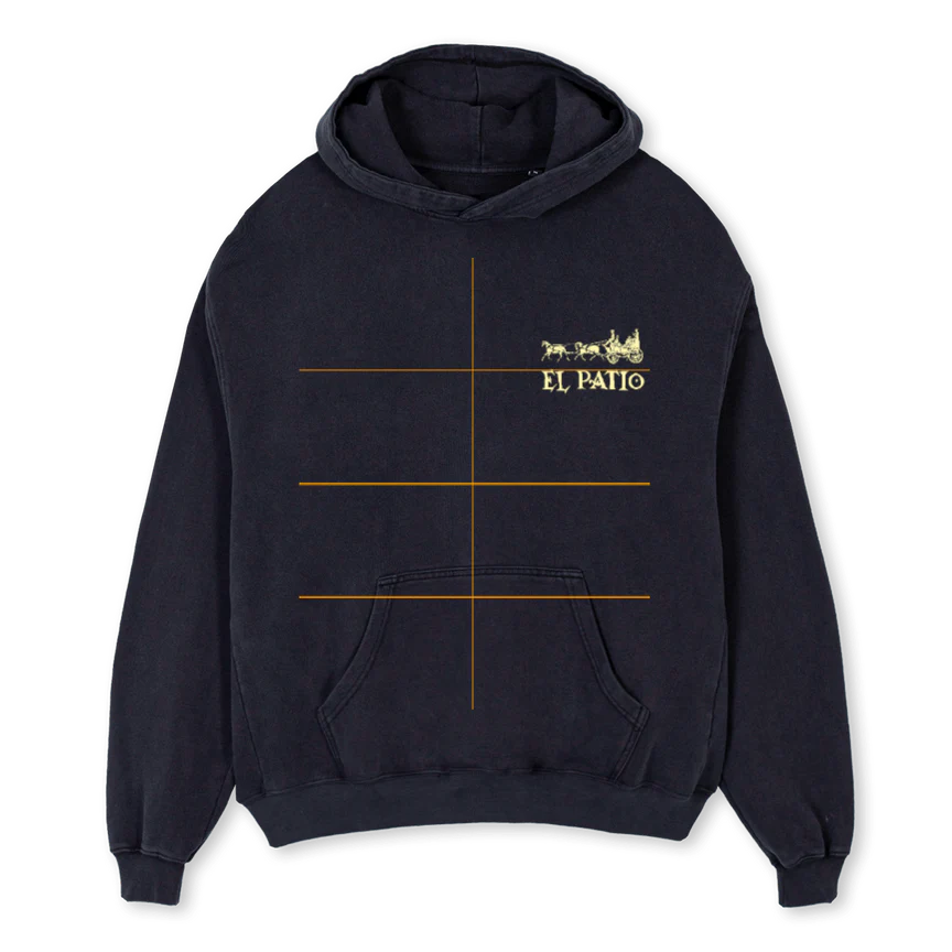CALMACHAVALBLACKHOOD Vintage Black Oversized Hoodie.