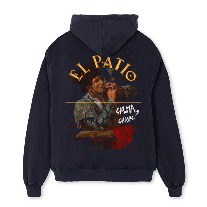 CALMACHAVALBLACKHOOD Vintage Black Oversized Hoodie. - Image 2