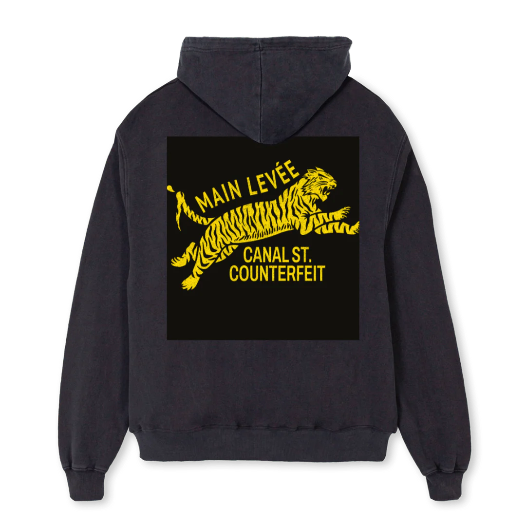 CANALSTCHOOD Vintage Black Oversized Zipped Hoodie. - Image 2