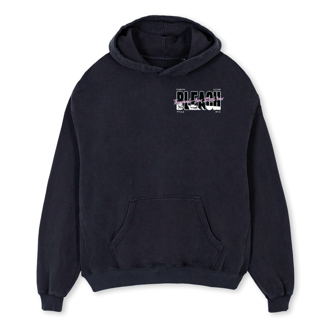 CAPTAIN SIXTH DIV_B Vintage Black Oversized Hoodie.