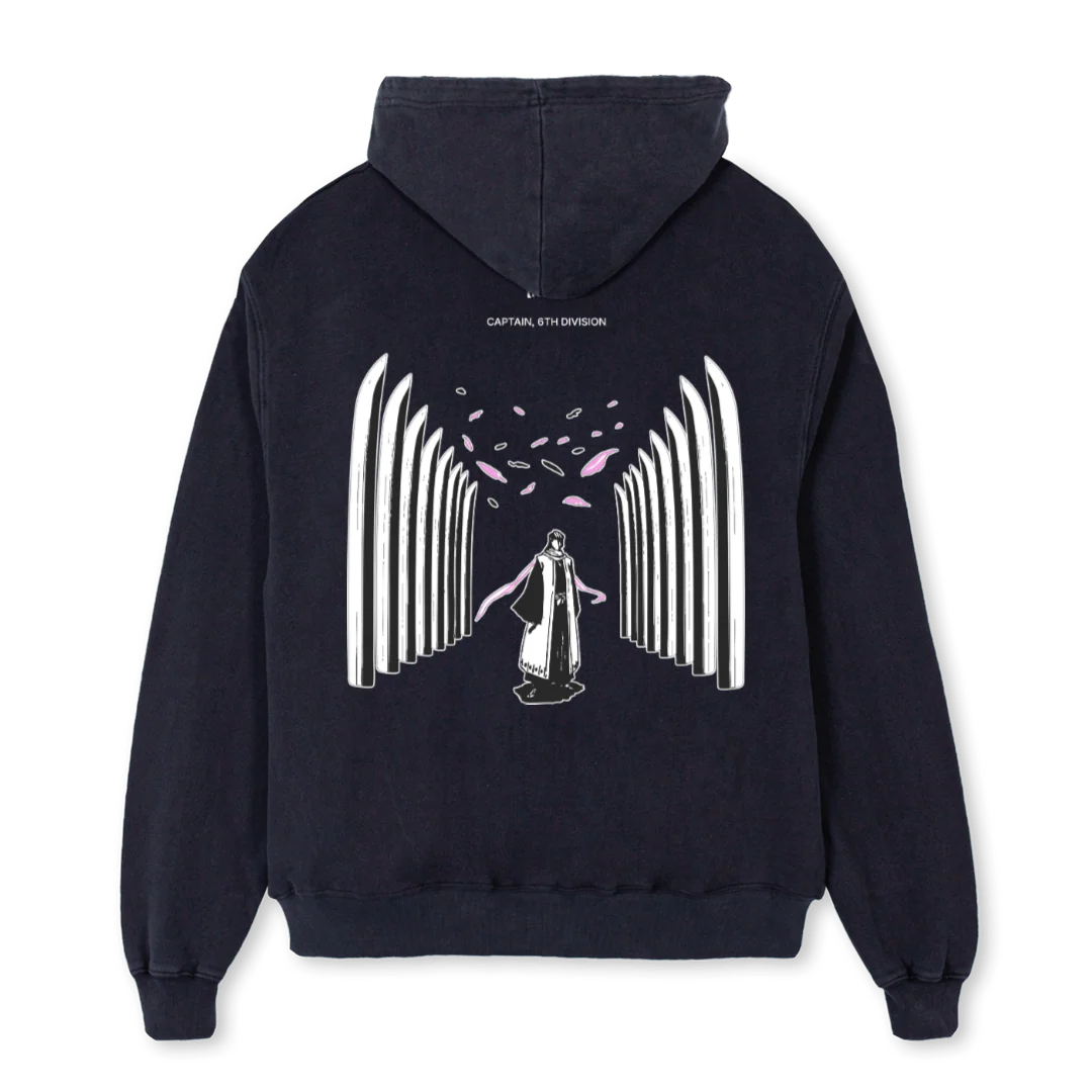 CAPTAIN SIXTH DIV_B Vintage Black Oversized Hoodie. - Image 2