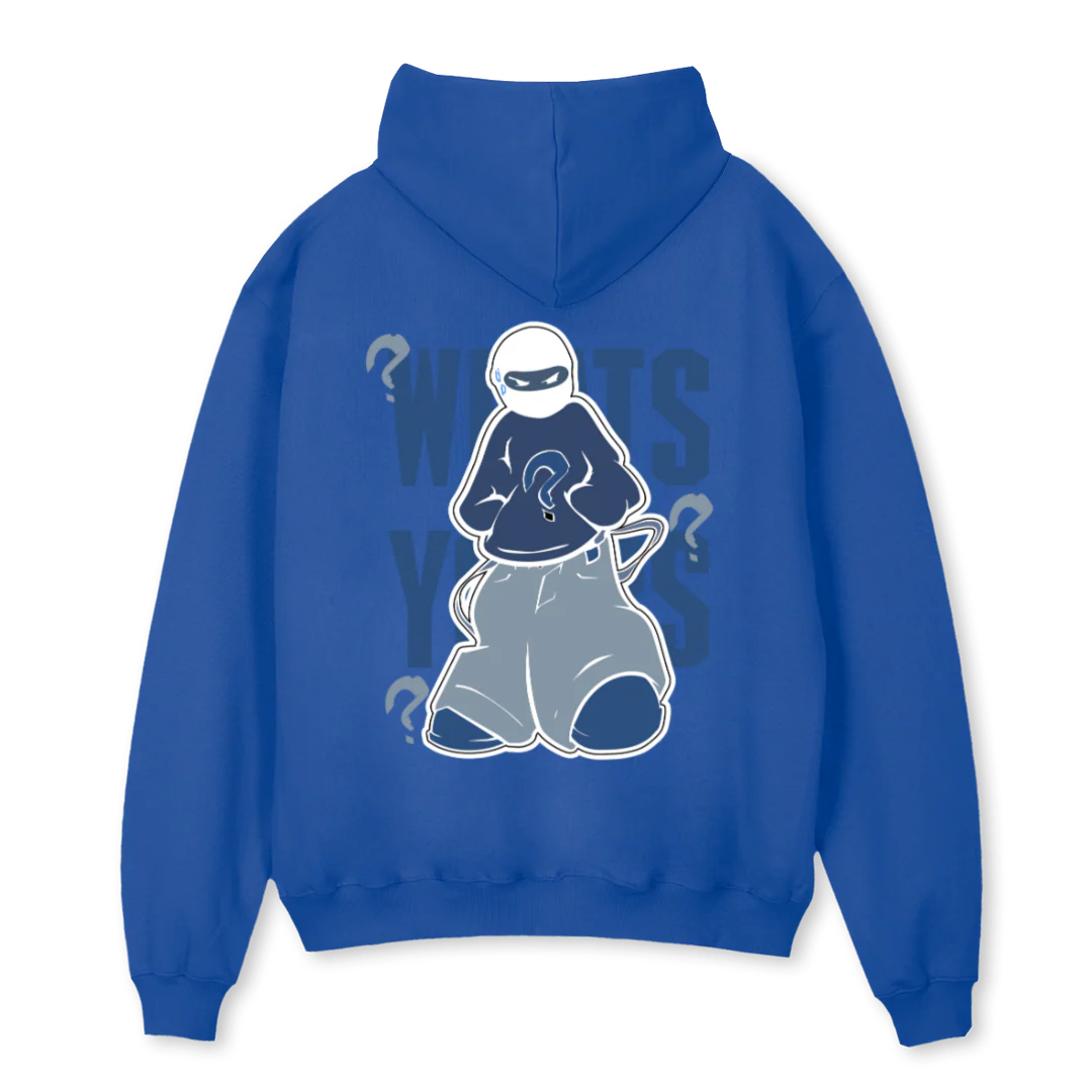 CARTOON BLUEPRINT Cobalt Blue Oversized Hoodie. - Image 2