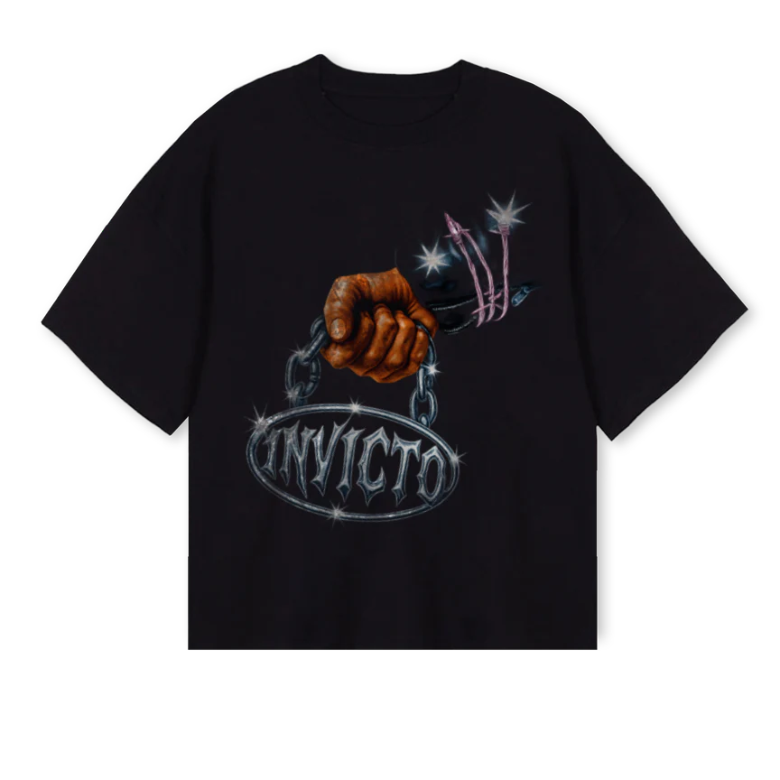 CHAINSS Black Oversized Boxy Tee.