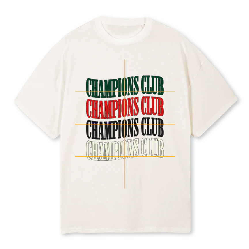 CHAMPIONS CLUBFLAG Vintage White Oversized Tee.