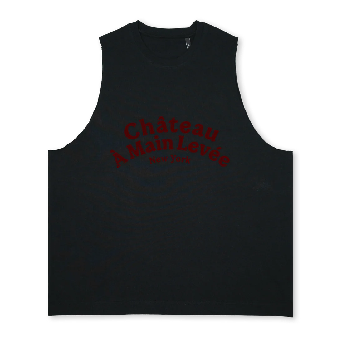 CHATEAULEVEETANK Deep Black Oversized Vest.