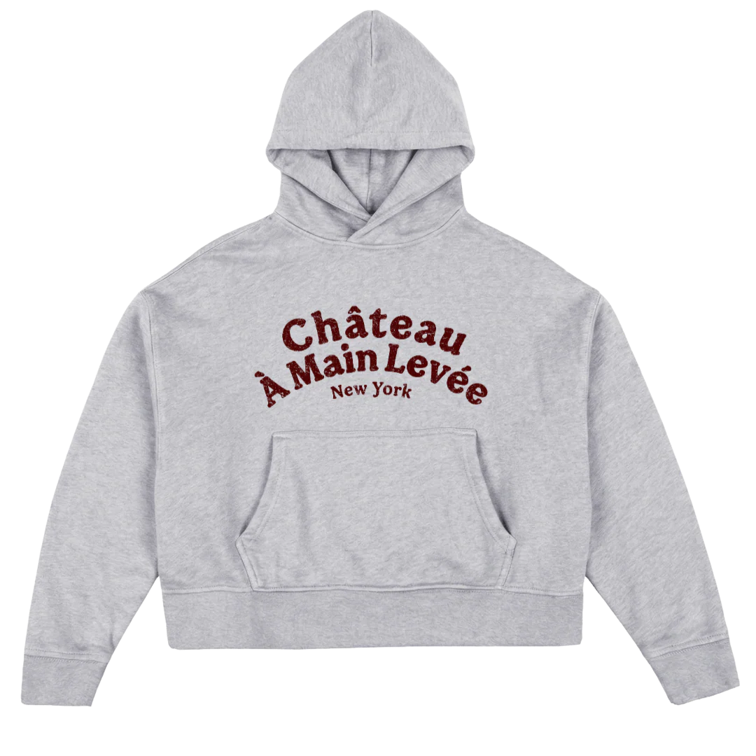 CHATEAULEVVEE Light Grey Marl Oversized Boxy Hoodie.