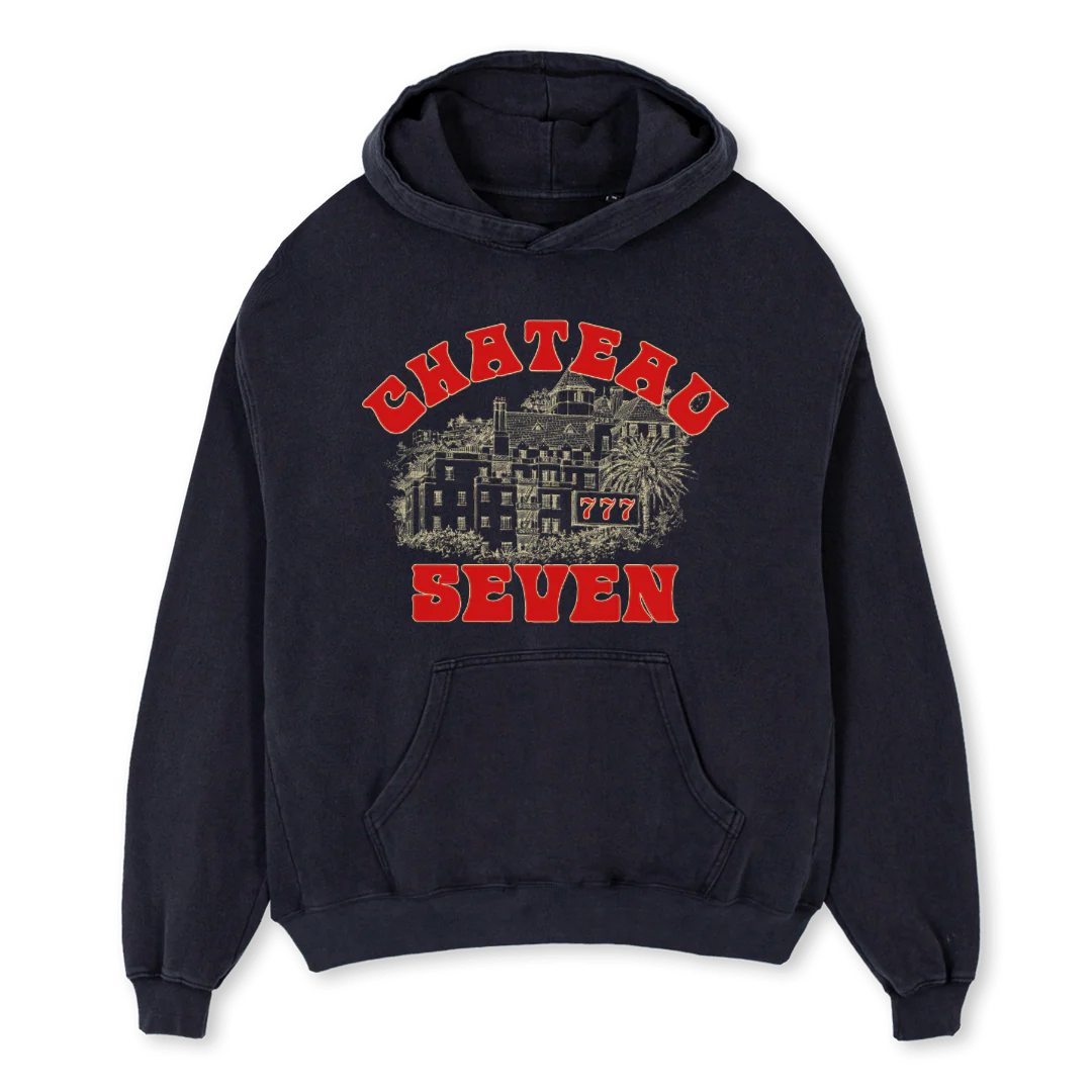 CHATEAUVINBLACKOV Vintage Black Oversized Hoodie.