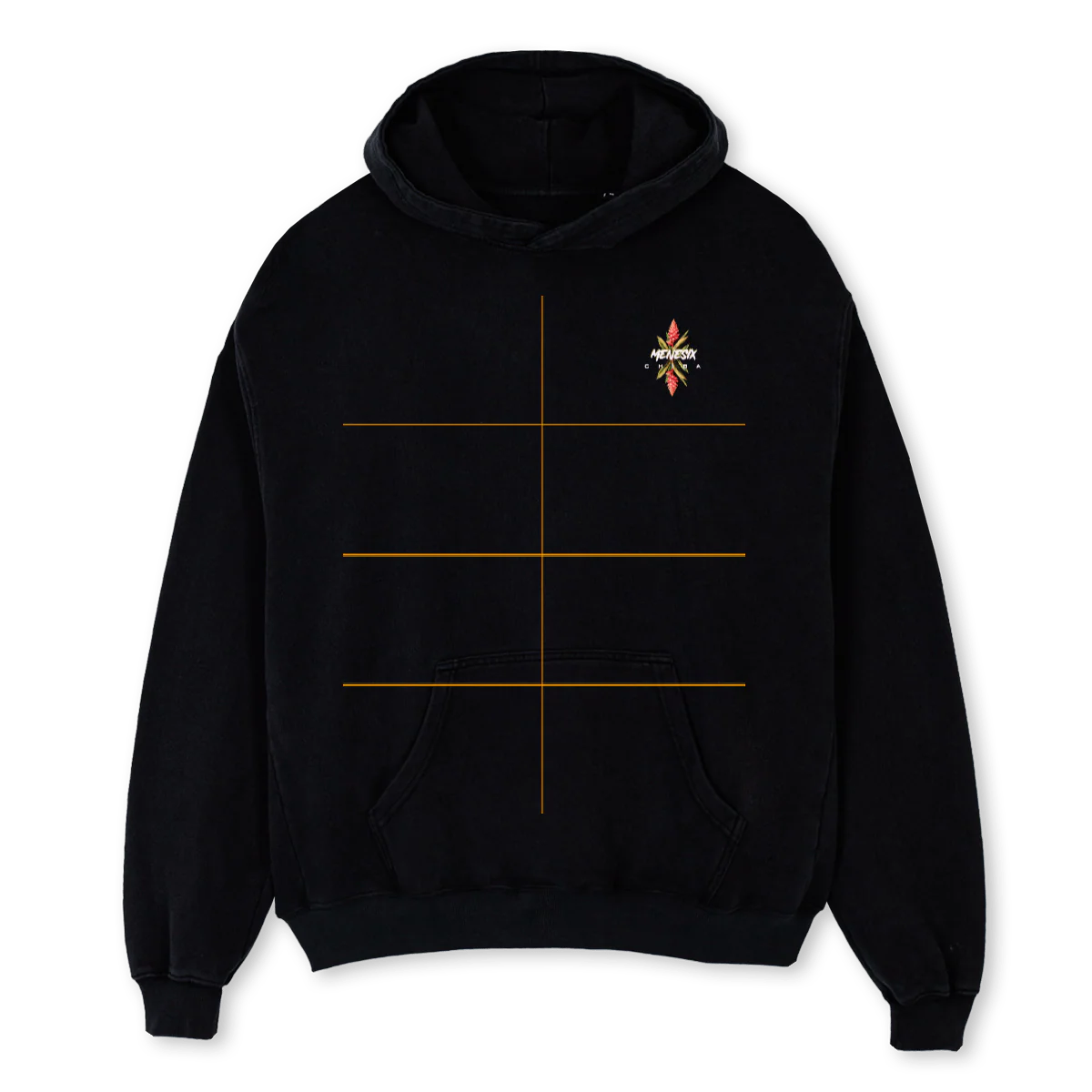 CHIBAMENESIXHOODYBLK Black Oversized Hoodie.