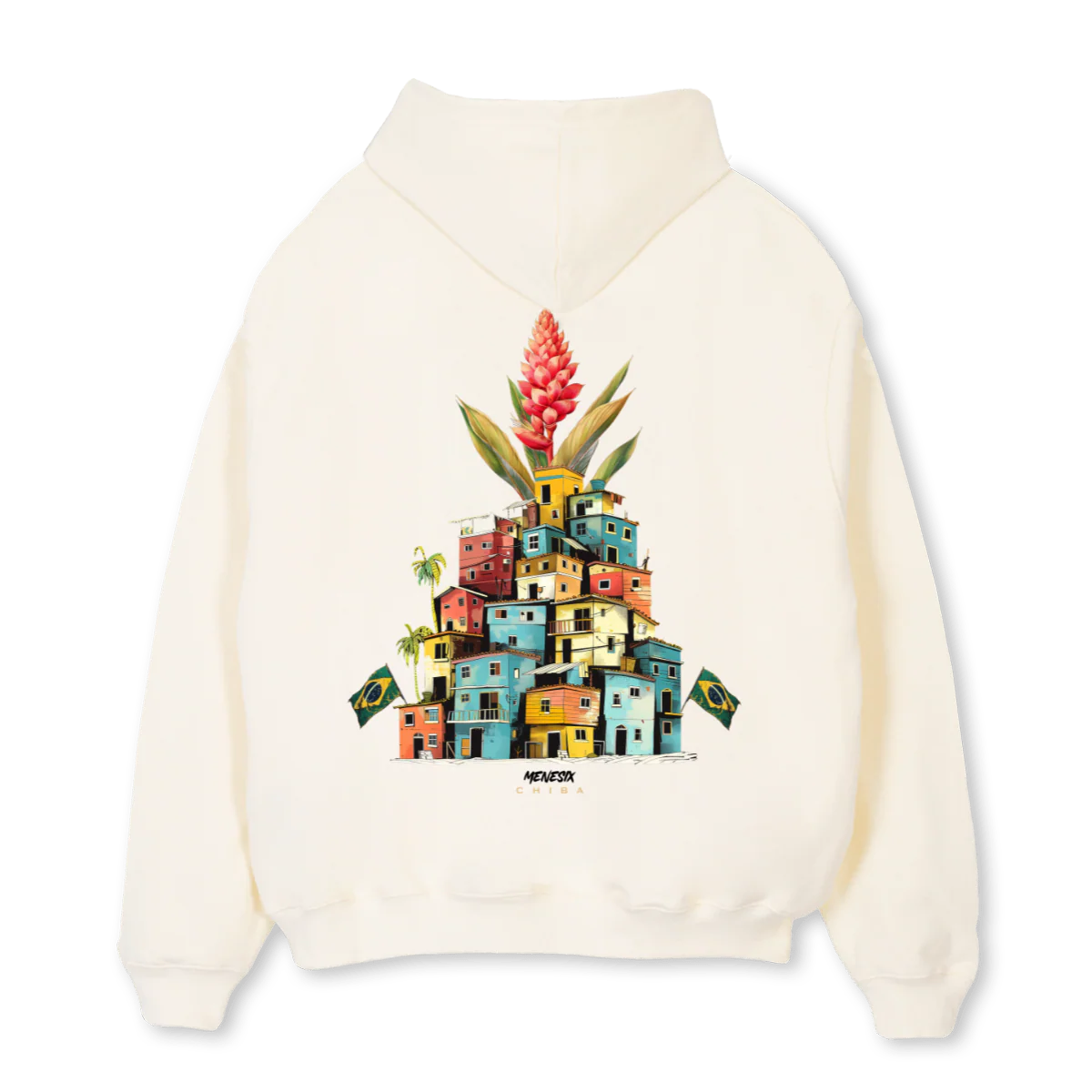 CHIBAMENESIXHOODYCRM Cream Oversized Hoodie. - Image 2