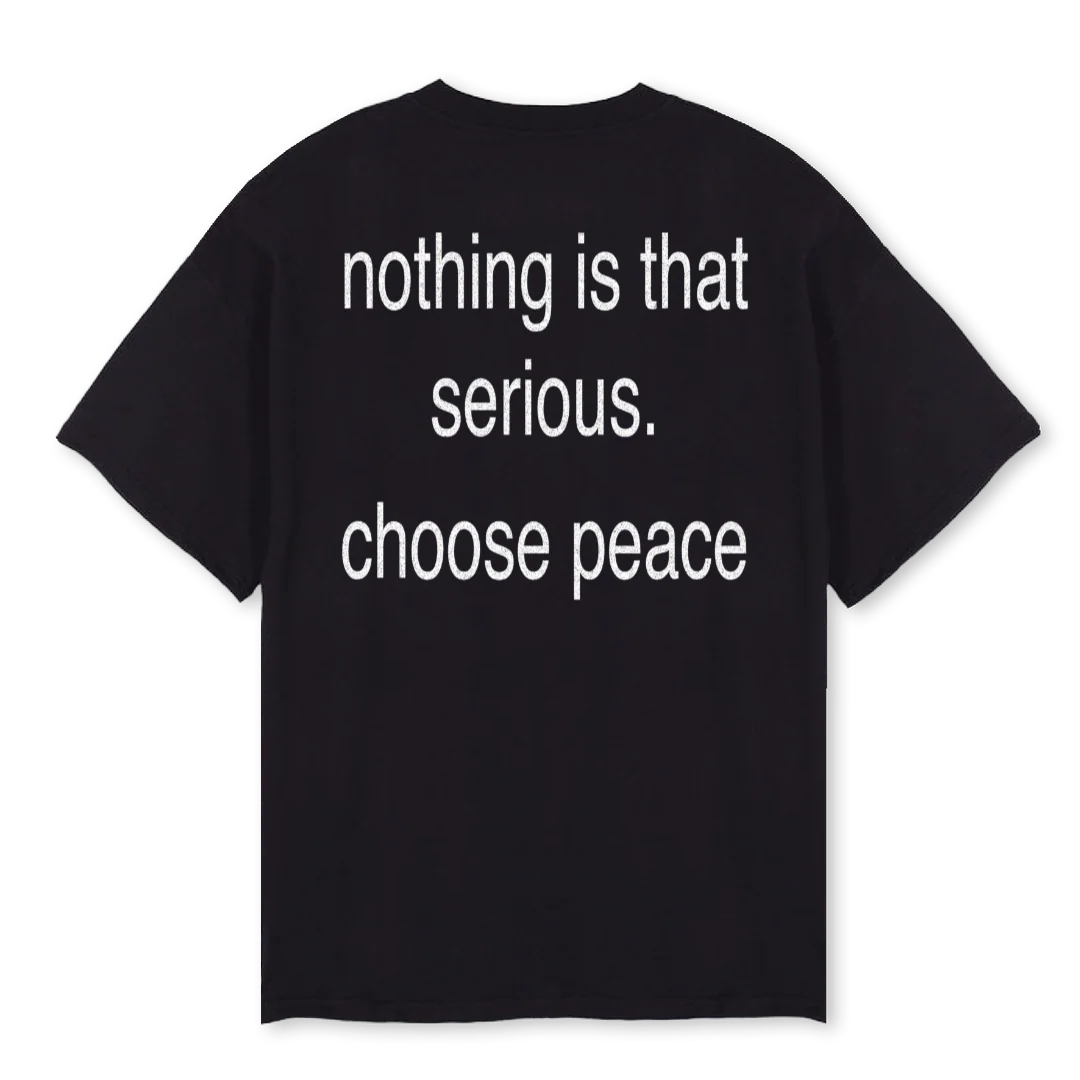 CHOOSEPEACEE Black Oversized Tee. - Image 2
