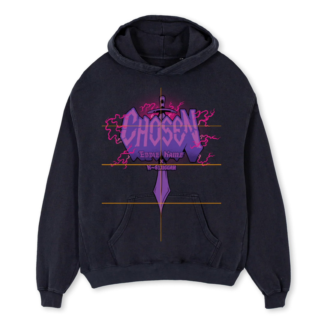 CHOSENHOOD Vintage Black Oversized Hoodie.