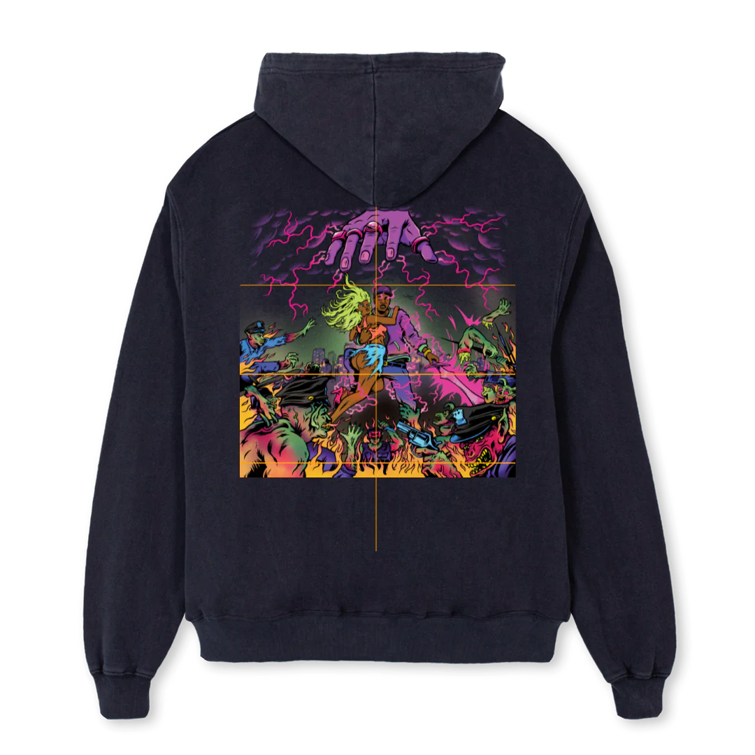 CHOSENHOOD Vintage Black Oversized Hoodie. - Image 2