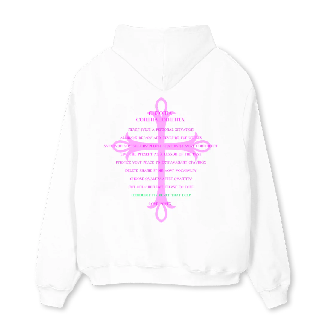 CHROMCOMMSC White Oversized Hoodie. - Image 2