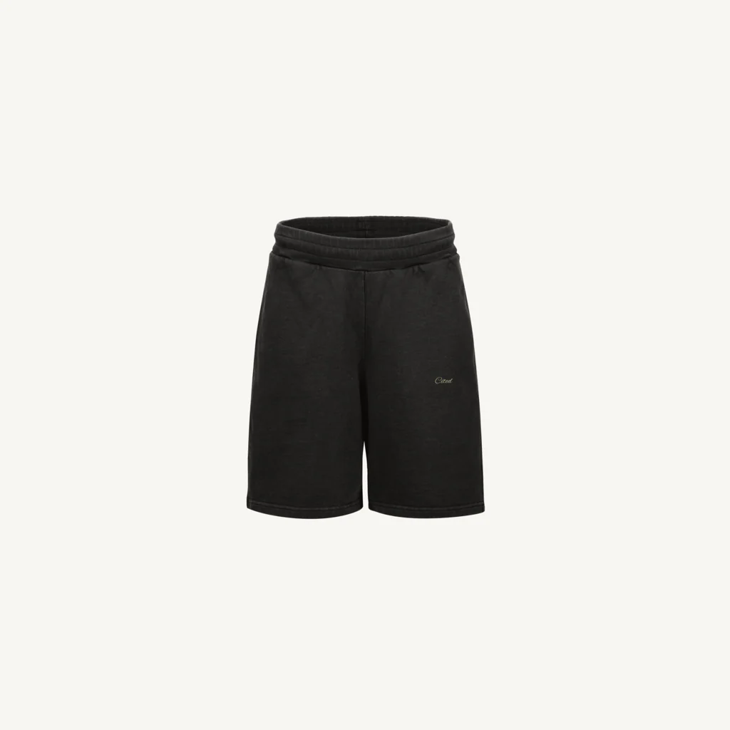 CITEDSHORT1 Vintage Black Relaxed Sweatshorts.