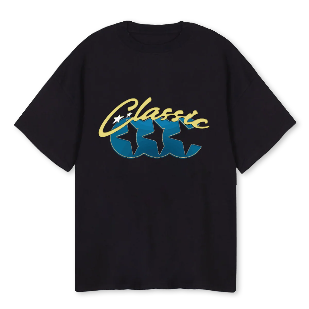 CLSCSHTNGSTR Black Oversized Tee.