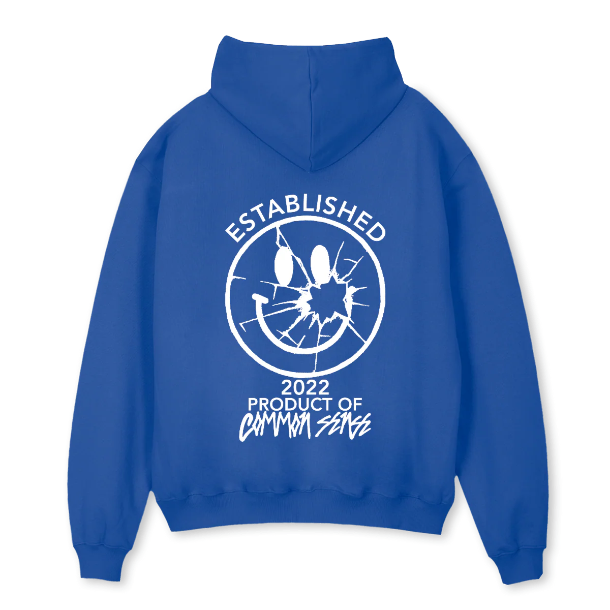 CMMN SNZ SMILEY  Cobalt Blue Oversized Hoodie. - Image 2