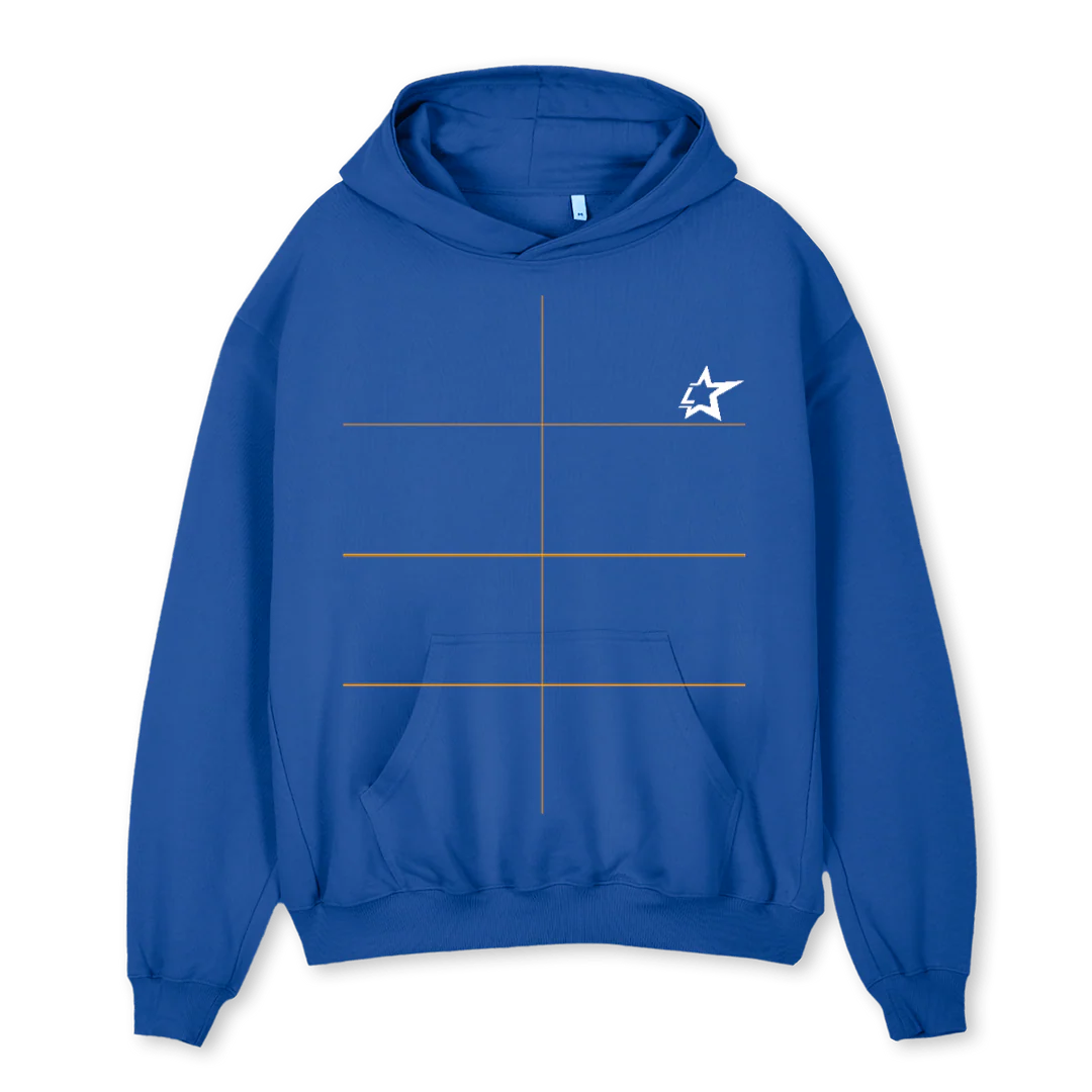 COBALT Cobalt Blue Oversized Hoodie.