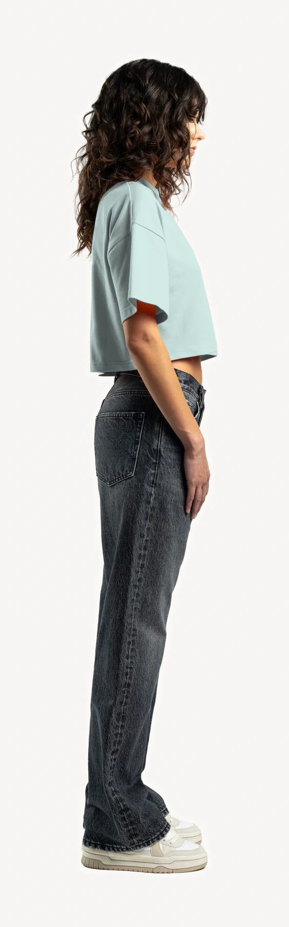 Cold Blue Cropped Oversized Tee. - Image 4