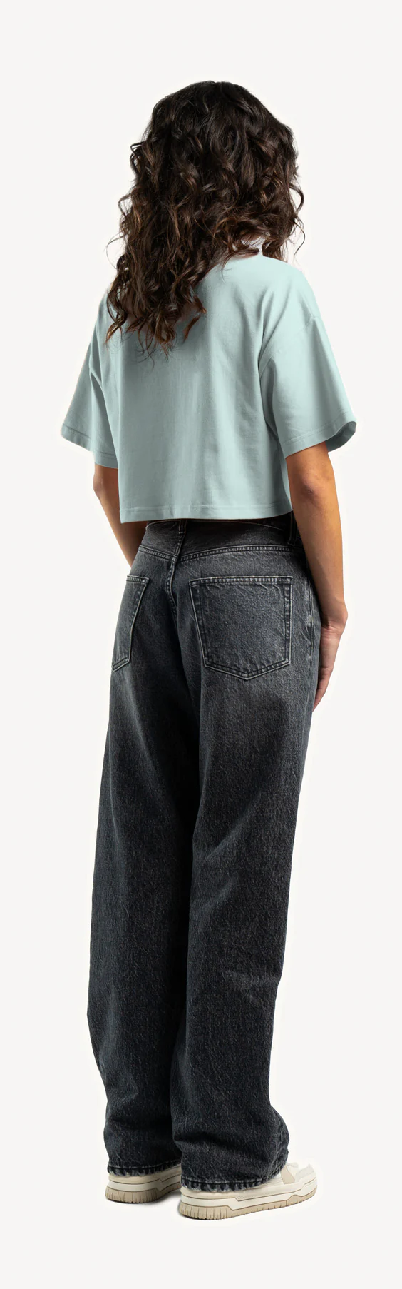 Cold Blue Cropped Oversized Tee. - Image 5