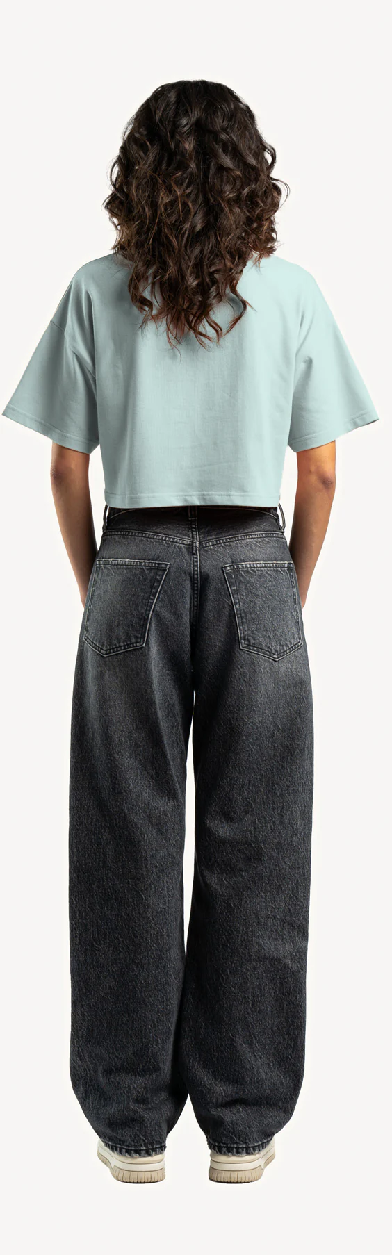 Cold Blue Cropped Oversized Tee. - Image 6