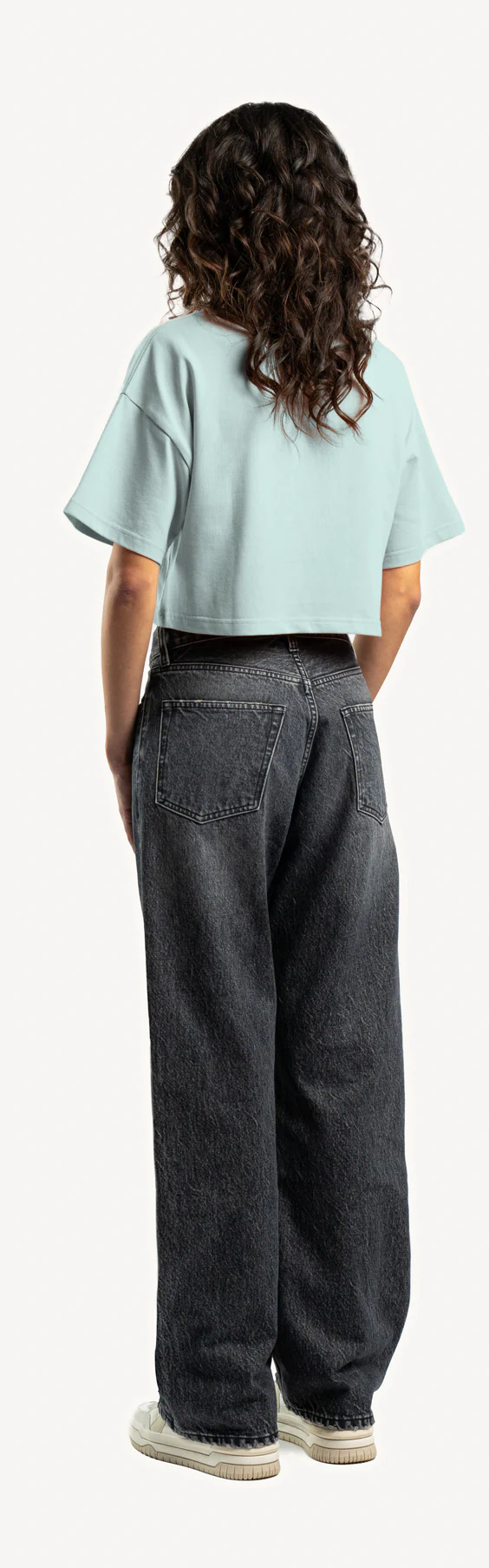Cold Blue Cropped Oversized Tee. - Image 7