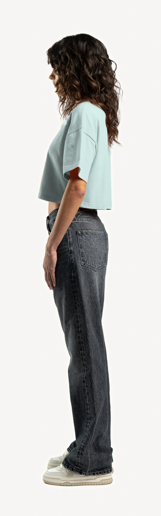 Cold Blue Cropped Oversized Tee. - Image 8