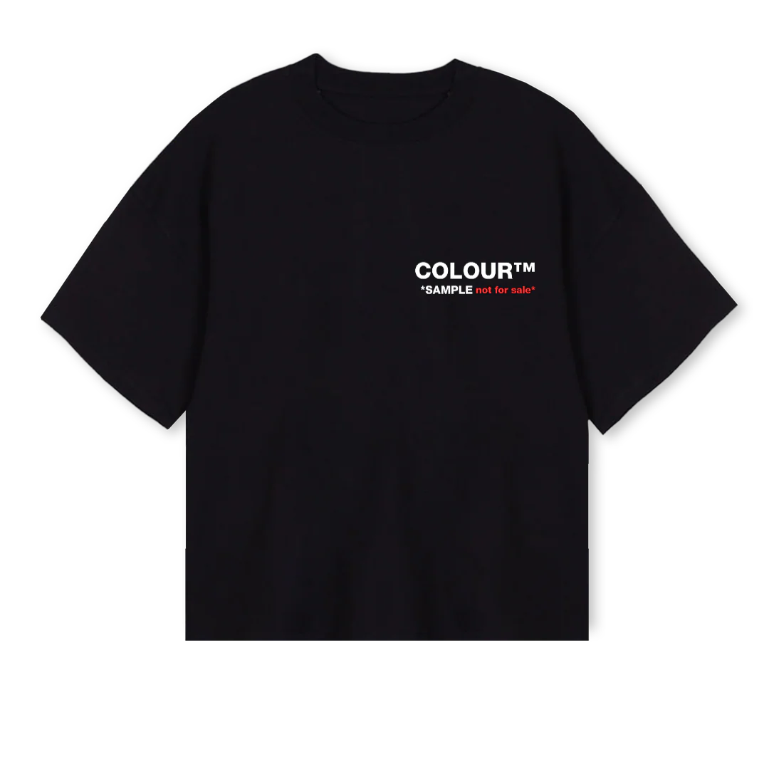 COLOUR  Black Oversized Boxy Tee.