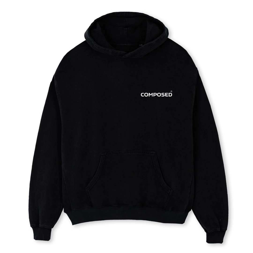 COMPOSEDHOODIE Black Oversized Hoodie.