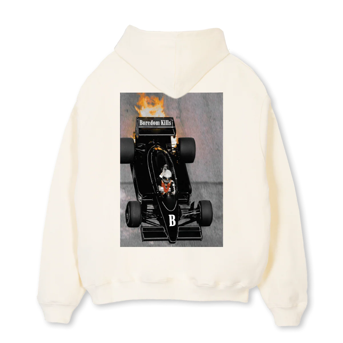 RACINGTEE Cream Oversized Hoodie. - Image 2