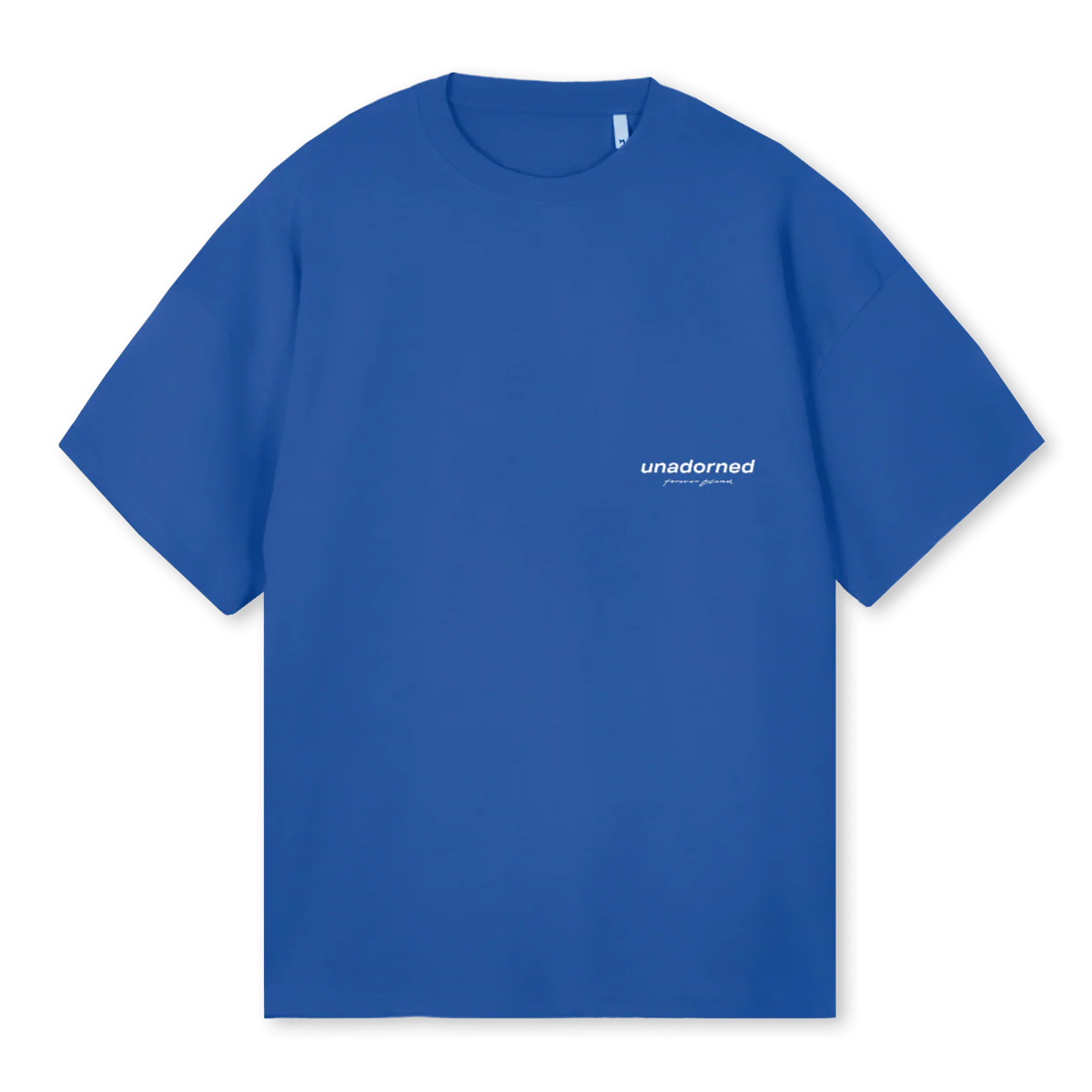 UNADORNED T SHIRT Cobalt Blue Oversized Tee.