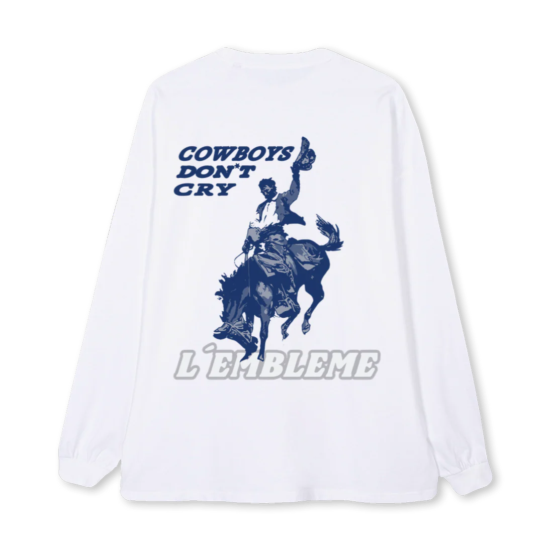 COWBOY  White Oversized LS Tee. - Image 2
