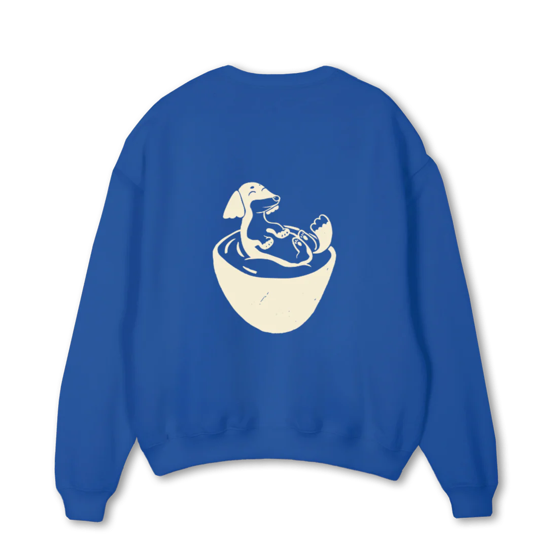 COZYBLUE HAPPYLAND Cobalt Blue Oversized Crewneck Sweater. - Image 2