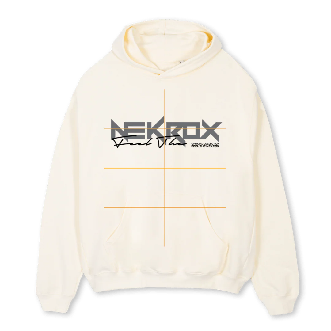 CREAMGREYLOGO Cream Oversized Hoodie.