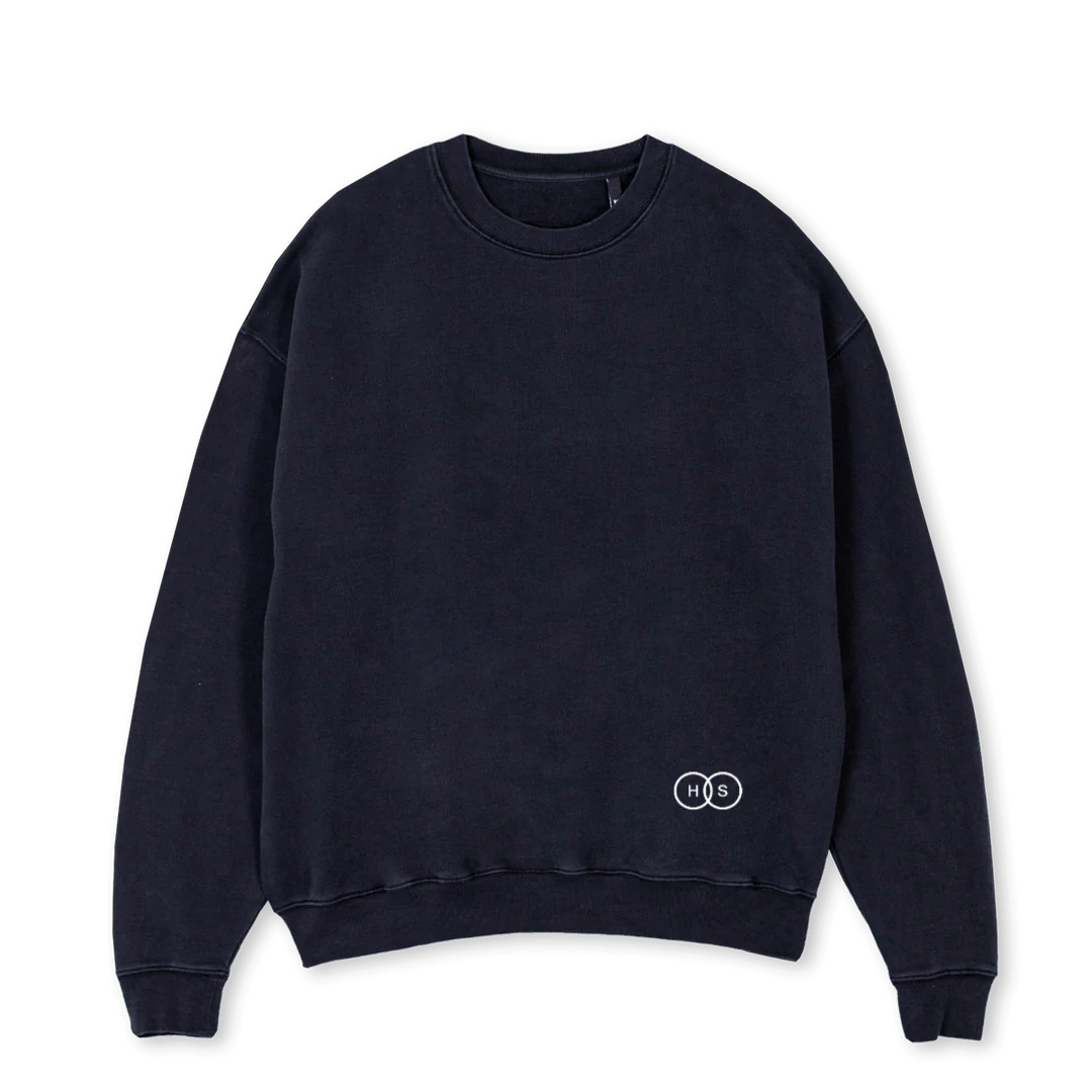 CREWGREYHS Vintage Black Oversized Crewneck Sweater.