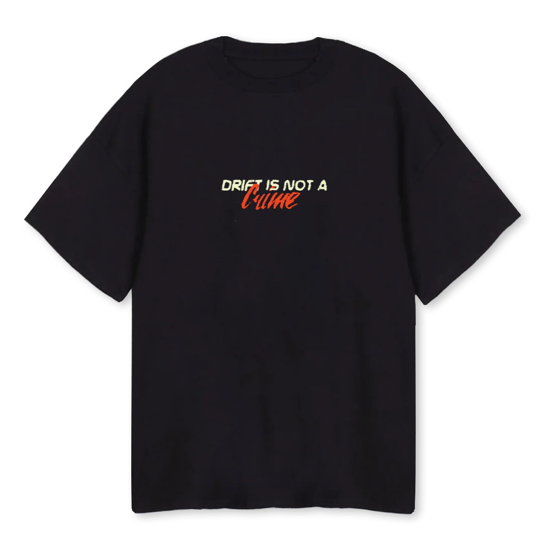 CRIME Black Oversized Tee.