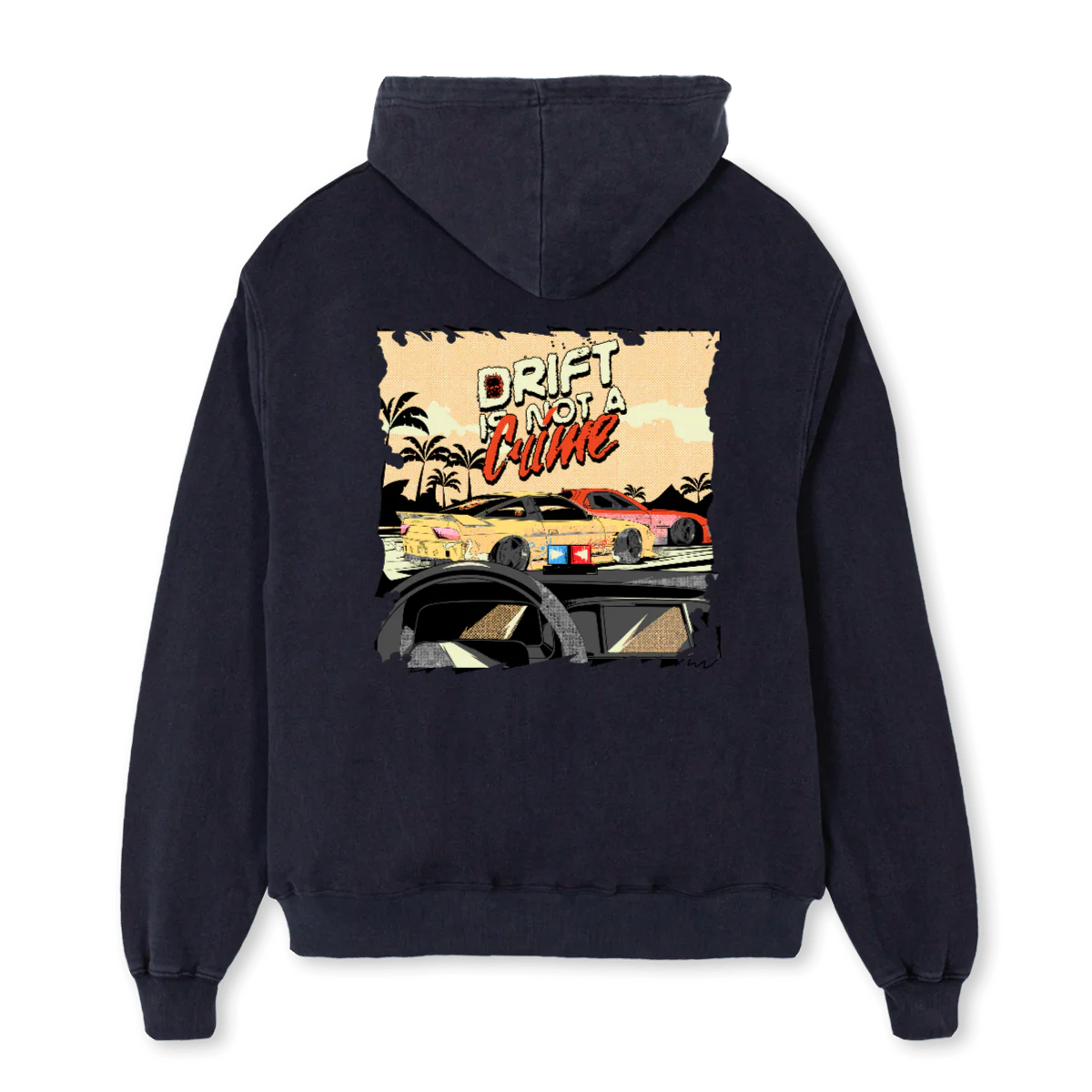 CRIME Vintage Black Oversized Hoodie. - Image 2