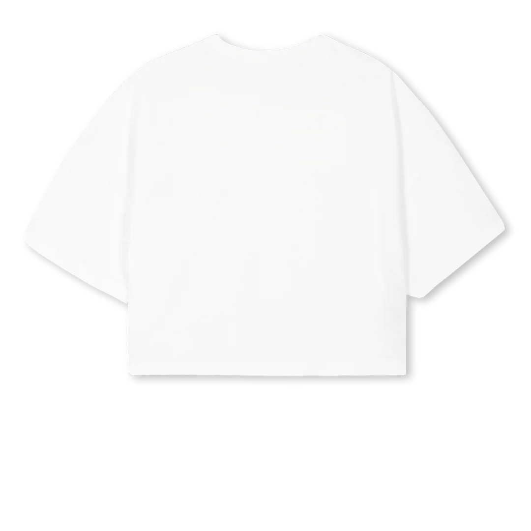 CROPSAMPLE White Cropped Oversized Tee. - Image 2